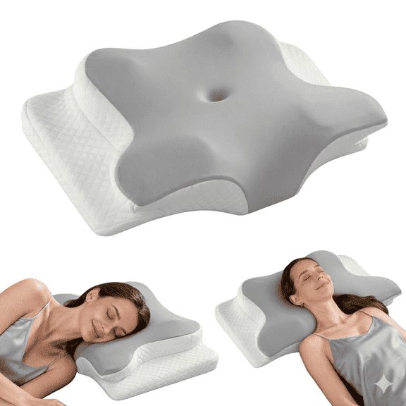 XAirClad Memory Foam Contour Pillows - Neck Pain Relief, Orthopedic Cervical, Breathable Washable Cover