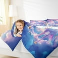 thumbnail image 4 of Feelyou 3D Neon Unicorn Queen Comforter Set for Child, Glitter Purple Galaxy Bedding Sets, Magical Stars Rainbow Reversible Bedding Comforter Set, Breathable Home Decor, 3pcs, 4 of 8