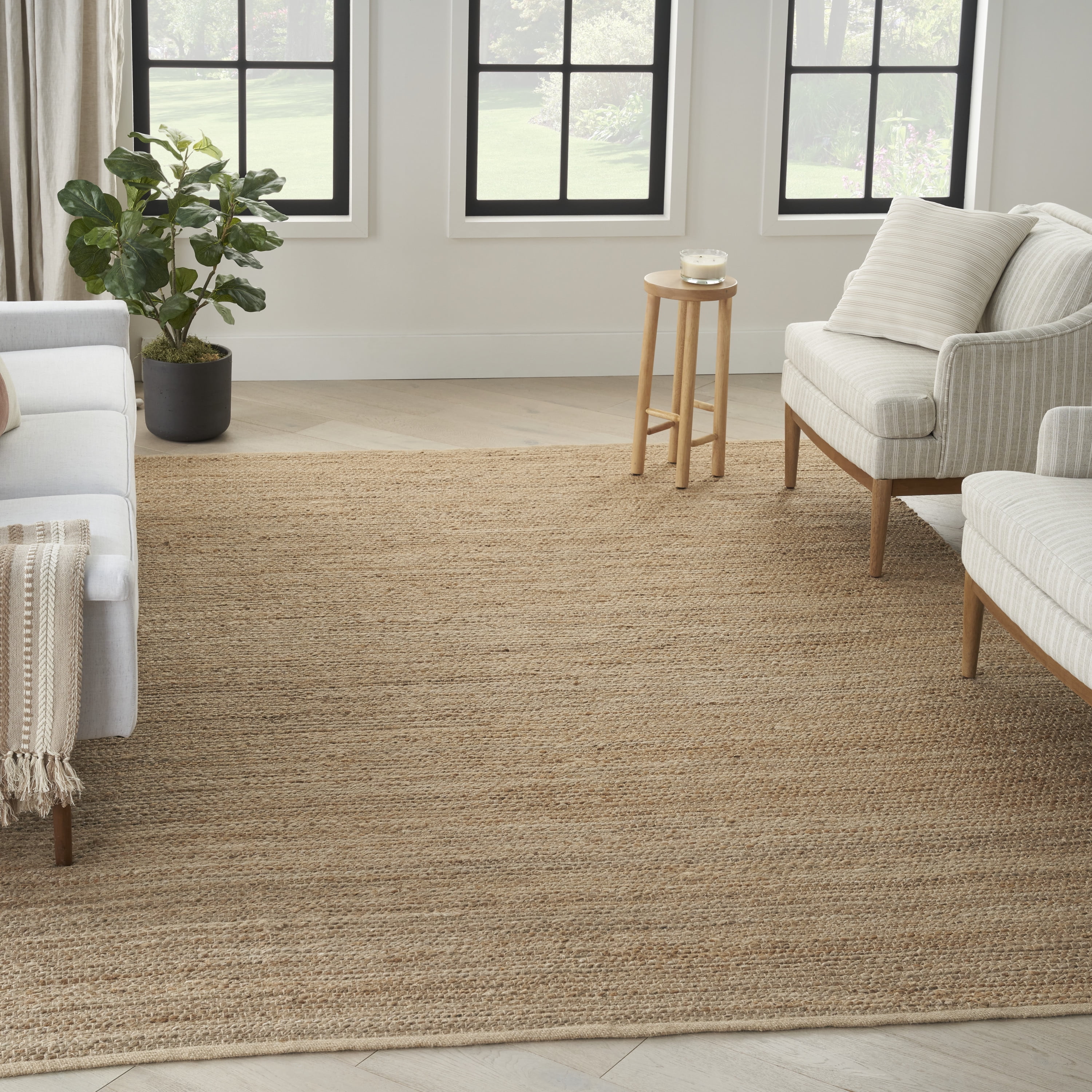 Nourison Natural Jute Solid Natural 8' x 10' Area Rug (8x10)