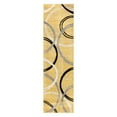 thumbnail image 2 of World Rug Gallery Contemporary Abstract Circles Design 2'x7'2" Yellow Runner Rug, 2 of 8