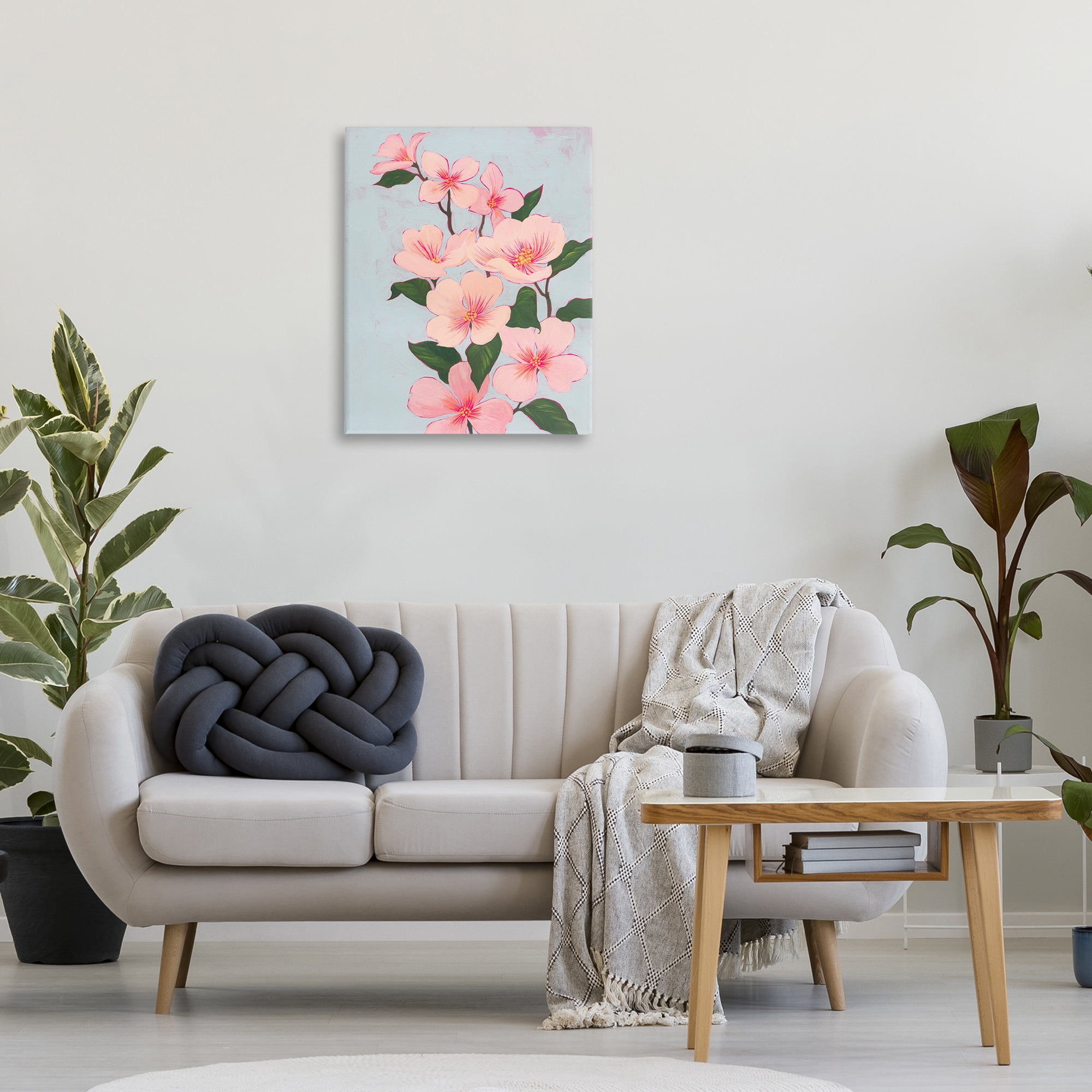 Stupell Industries Cherry Blossoms Vine Botanical & Floral Painting Gallery Wrapped Canvas Art Print Wall Art, 24 x 30