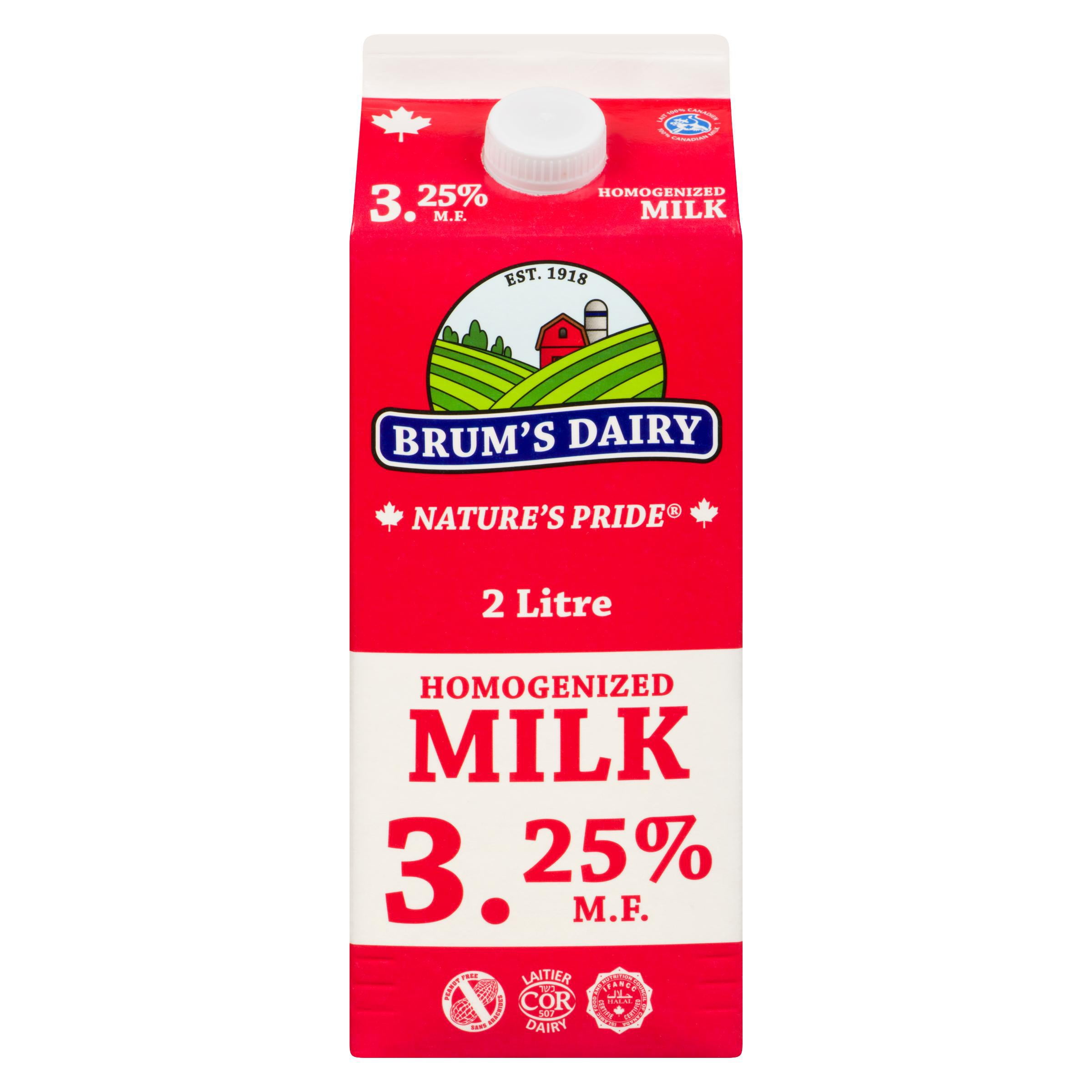 Brum's 3.25% M.F Homogenized Milk.