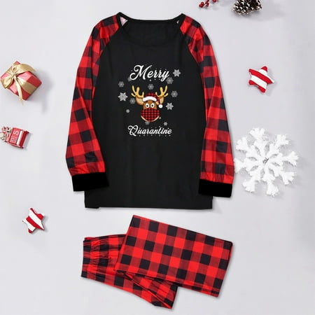 

women Christmas pajamas for family matching outfits son daughter sets soft Black Christmas Men Dad Printed Blouse Tops+Pants Family Matching Pajamas Set