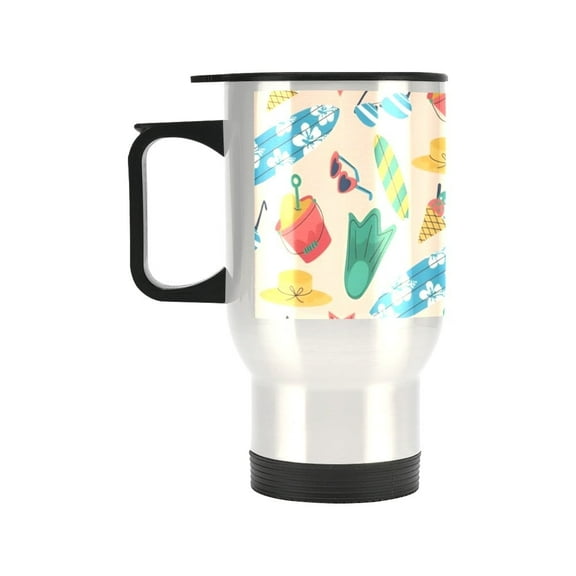 Insulated Stainless Steel Travel Mug - Commuters Cup - Surfs Up (14 oz)