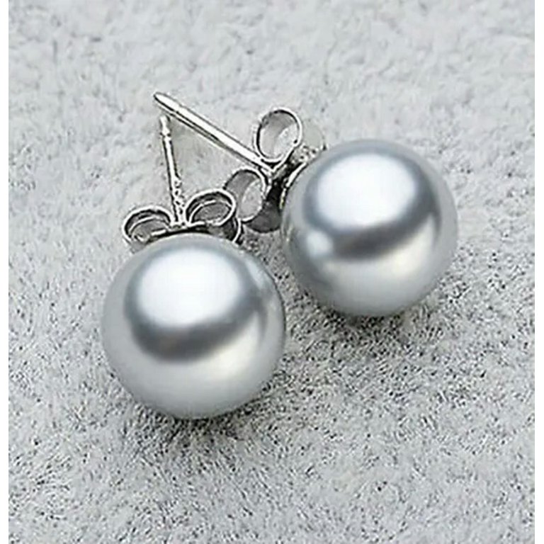 8mm Chocolate south sea shell pearl Round Beads dangle earrings AAA 8mm Chocolate south sea shell pearl Round Beads dangle earrings AAA