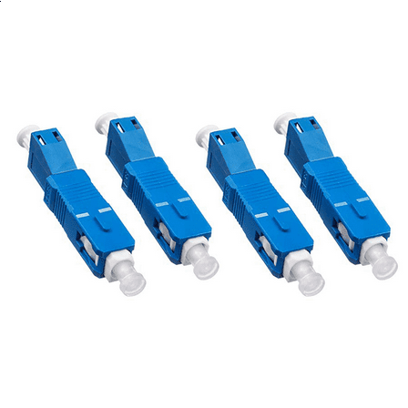 4 PCS Single Mode 9/125Um SC/UPC Male to LC/UPC Female Hybrid Optical Fiber Adapter Connector for Optical Power Meter