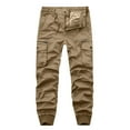 thumbnail image 5 of UVEASISHA Mens Lightweight Cargo Pants Quick Dry Casual Hiking Travel Pants Stretch Slim Fit Work Pants for Men Drawstring Joggers with Zip Pockets Khaki XL, 5 of 8