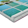 thumbnail image 2 of Ambesonne Ocean Fitted Sheet, Idyllic View from Window, Twin Size, Pink Blue, 2 of 3
