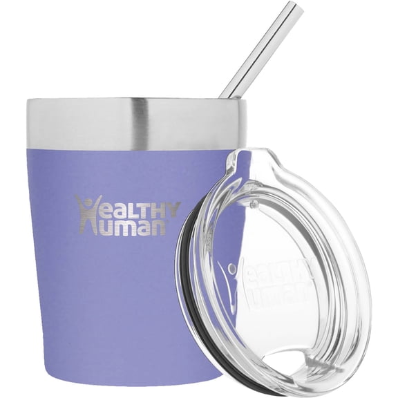Healthy Human Stainless Steel Tumbler with Straw (12oz, Lilac)