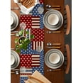 thumbnail image 5 of 4th of July Burlap Cotton Table Runner 13x90 Inches Long, Independence Day Red Blue Vintage Farmhouse Table Runners, Outdoor Dining Tablecloths Decor for Baby Shower/Party/Wedding, 5 of 6