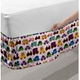 thumbnail image 2 of Cars Bed Skirt, Cartoon Style Vehicles Double Deckers Vans Roadsters Childish Baby Boy Design, Elastic Bedskirt Dust Ruffle Wrap Around for Bedding Decor, 4 Sizes, Multicolor, by Ambesonne, 2 of 2
