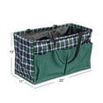thumbnail image 2 of Household Essentials Plaid Krush Container All-Purpose Utility Tote with Green Pockets, 2 of 10