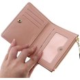 thumbnail image 5 of Bolsa de herramientas Titular de la tarjeta de crédito Carteras de cuero de la PU plegables para mujeres Damas Bolsillos con cremallera con múltiples ranuras Colgante de borlas Cremallera delgada, 5 of 5