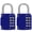 Blue, variant on 2PCS Blue code lock, used for waterproof padlock of 4-position outdoor lockers, suitable for schools, gymnasiums, sports venues, fences, tool boxes, gates, boxes, outdoor and buckle storage.