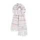 thumbnail image 4 of Bufanda de invierno cálida para mujer, tipo chal grande, ideal para clima frío. Bufanda larga de punto grueso a cuadros rosa, blanco y gris. Suave y ligera, unisex., 4 of 4