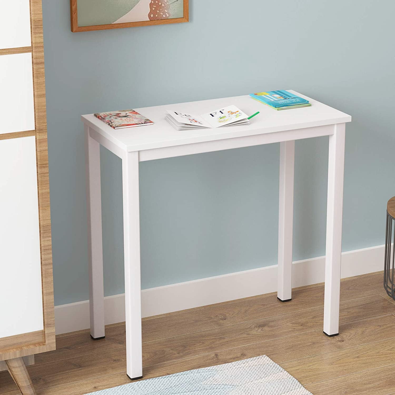 SogesPower 29.5"H Writing Computer Desk for Home Office- White