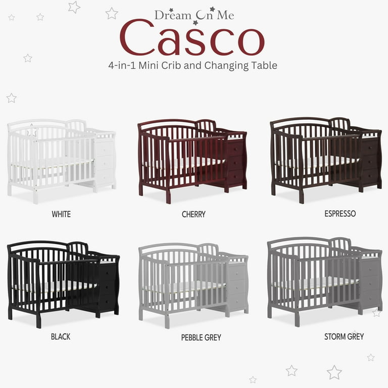 Free Shipping Dream On Me Casco 4 in 1 Baby Mini Crib And Changing Table Cherry Made Of Pinewood Walmart