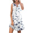 thumbnail image 1 of Mefallenssiah Femmes Sans Manches Col Rond Robe Femmes Mode Imprimé Décontracté Col Rond Sans Manches Robe Longue, 1 of 4