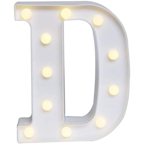 DLPEAK Allument des Lettres, Alphabet LED Lumières de Lettre Blanc Chaud pour la Maison Fête Bar Mariage Festival Décoratif (L)