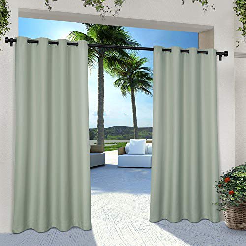 Exclusive Home Rideaux Entrée/sortie Panneau Supérieur à Illets Uni, Vert d'Eau, 54x84, 2 Pcs