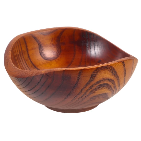 ACDANC Ingot Shaped Wooden Bowl, Large Mouth Wood Food Storage Serving Bowl for Fruit Snacks, Stackable Wooden Bowls for Kitchen Dining Room Camping Picnic Party Buffet