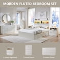 thumbnail image 7 of wow97e Fluted Nightstand, Modern Bed Side Table with Charging Station, Wooden Wide End Table w/2 Drawers for Bedroom and Living Room, 7 of 7