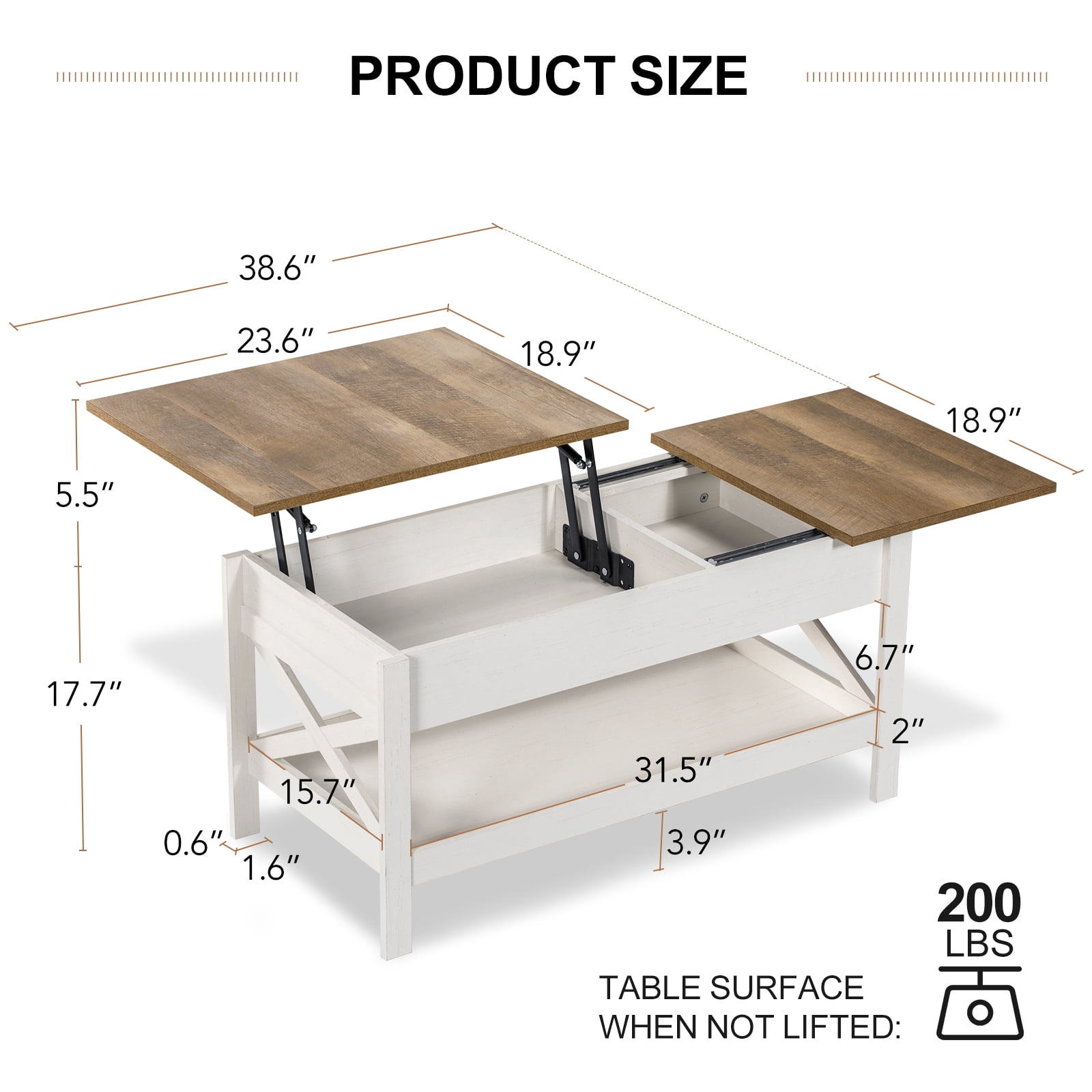 Nalone Coffee Table Lift Top Dining Table with Shelf, Center Table Adjustable Height Tea Tables Wooden Center Tables with Hidden Compartments for Living Room Apartments(Beige Brown)