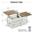 thumbnail image 4 of Nalone Coffee Table Lift Top Dining Table with Shelf, Center Table Adjustable Height Tea Tables Wooden Center Tables with Hidden Compartments for Living Room Apartments(Beige Brown), 4 of 7