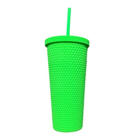 

ibaste Water Bottle Tumbler | 22oz Studded Water Cup With Lid And Straw | Reusable Water Bottle Double Walled for Home Office Tr