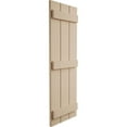 thumbnail image 4 of Ekena Millwork 16 1/2"W x 80"H Rustic Three Board Joined Board-n-Batten Rough Cedar Faux Wood Shutters (Per Pair), Primed Tan, 4 of 11
