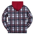 thumbnail image 3 of Suokom Thickened Cotton Plaid Long Sleeve Loose Hooded Jacket Men Coat, 3 of 3
