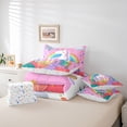thumbnail image 6 of Homewish Dreamy Unicorn Teens Twin Bedding Sets 7-Piece, Girly Pink Cartoon Animal Bedding Comforter Set, Rainbow Plant Reversible Sheet Sets, Luxury Bedroom Decor, 6 of 8