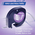 thumbnail image 3 of 4 Pack Markdomain Compatible for Dymo Clear Transparent Label Tape Plastic Letratag Refills 12mmx4m Tape 16952, 3 of 9