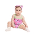 thumbnail image 2 of Hello Kitty Baby Girls Spaghetti Strap Print Romper with Matching Bow Headband, Sizes 0/3M-24M, 2 of 8