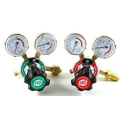 SÜA Oxygen and Acetylene 25HX Regulators Combo - Compatible with Harris