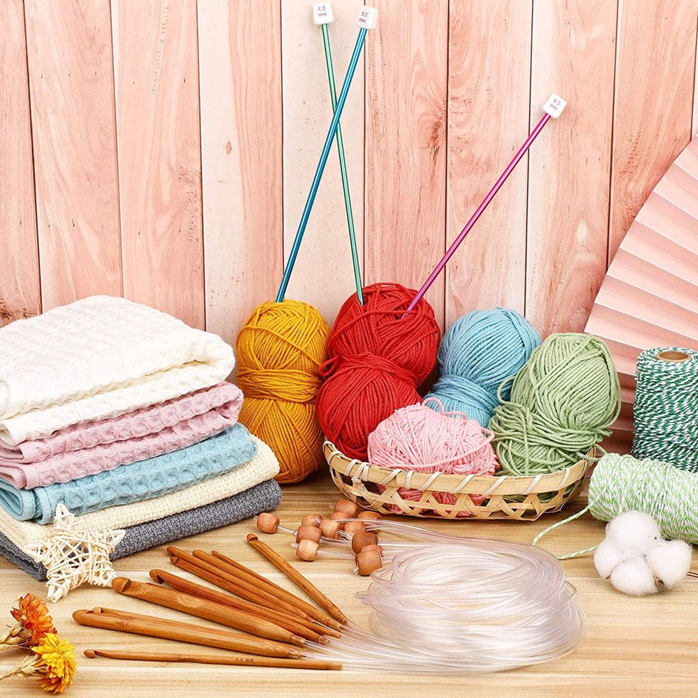 23PCS Tunisian Crochet Hooks Set 3-10mm Cable Knitting Needle