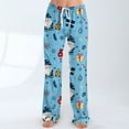 thumbnail image 6 of Women's Casual Fashion Christmas Pajama Pants, Long Sleepwear Trousers for Sports and Home Use, Comfortable and Soft Material for Nightwear and Lounging,Sky Blue,3XL, 6 of 6