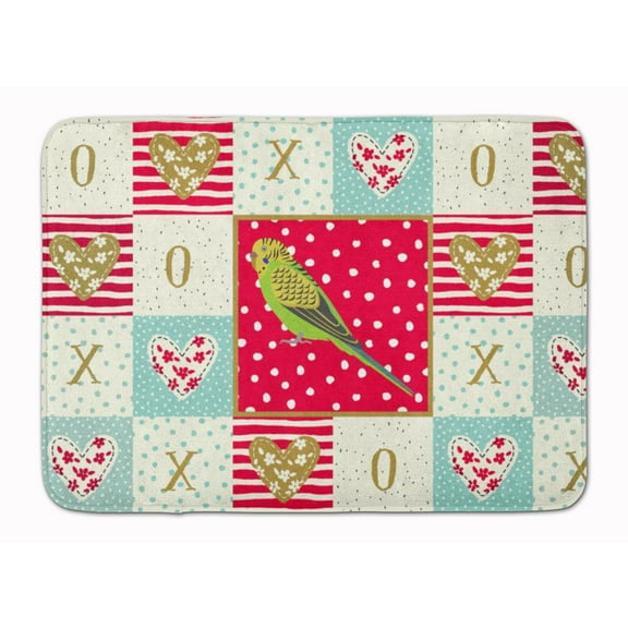 Budgerigar Love Machine Washable Memory Foam Mat Red