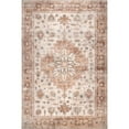 thumbnail image 5 of nuLOOM Dawson Machine Washable Distressed Medallion Area Rug, 3' x 5', Peach, 5 of 10