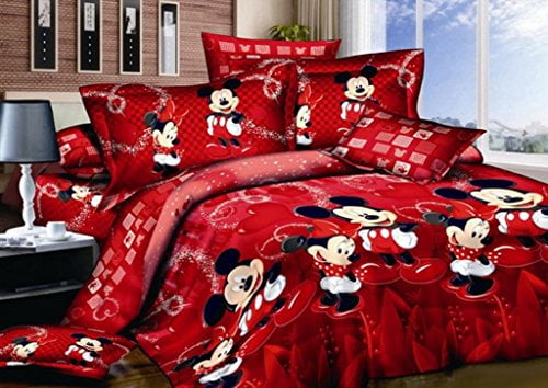 Minnie Mouse Mickey Mouse Duvet Cover Bedding Set Disney Quilt Reversible 