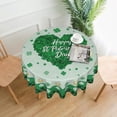 thumbnail image 3 of Happy St Patrick''s Day Tablecloth Round 60 Inch Clover Shamrocks Horseshoe Circle Table Cover with Green Buffalo Plaids Dustproof Table Cloth for Kitchen Dining Picnic Indoor Outdoor Decor, 3 of 6