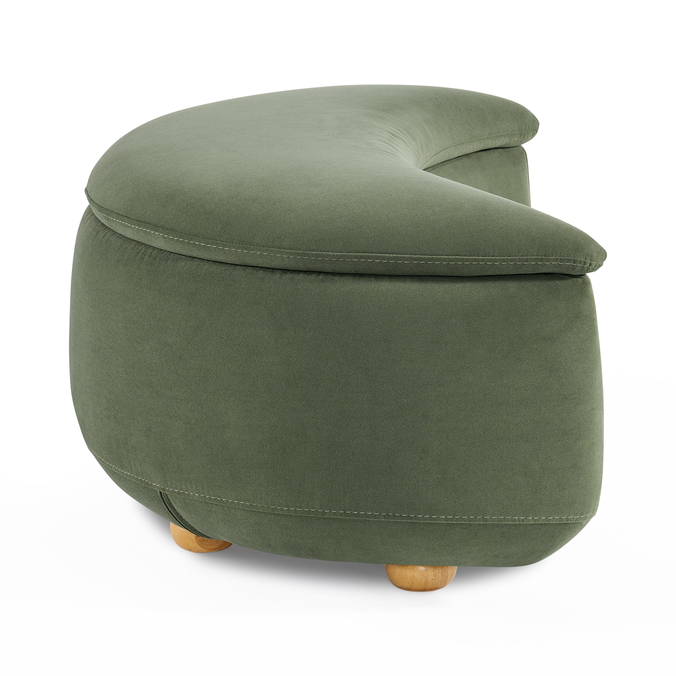 Better Homes & Gardens Juliet Modern Velvet 45.28" Chaise & Storage Ottoman, Olive