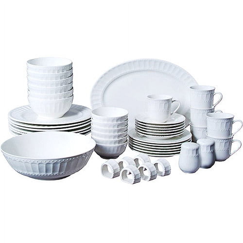 Gibson Home Regalia 46-Piece Dinnerware and Serve ware Set Service for 6