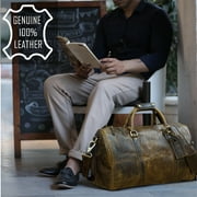 Leather Duffle Bag for Men Travel Gym Sports Carry on Luggage Duffel Bag Overnight Weekender Gift by Rustic Town