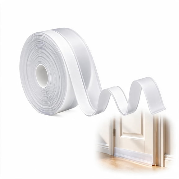Ruxacty Weather Stripping Tape, Self Adhesive Door Seal Strip for Heat and Cold Draft Reduction, Dust and Noise Control for Doors, Windows and Sliding Doors(16.4 Ft x 1.38 in)