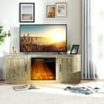 thumbnail image 3 of Costway 58" Fireplace TV Stand Entertainment Console W/ 18" Electric Fireplace Natural, 3 of 10