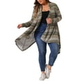 thumbnail image 2 of Agnes Orinda Women's Plus Size Cardigan Sweaters Lightweight Long Sleeve Open Front Knit Stripe Cardigans 2X Green, 2 of 6