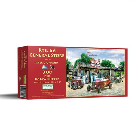 SUNSOUT INC - Rte. 66 General Store - 300 pc Jigsaw Puzzle by Artist: Giordano Studios - Finished Size 18" x 24" - MPN# 37179