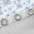 thumbnail image 4 of Homewish Cute Aniaml Elephant Black Out Curtains,Cartoon Loves Pattern Curtains Pack of 2 (42x63 Each),White Blue Bedroom Curtains For Kids,Breathable Home Decor, 4 of 6
