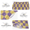 thumbnail image 3 of Women's Silk Pajama Shorts Purple Yellow Checked Pajama Shorts Women's Casual Pajama Shorts with Pockets, 3 of 6